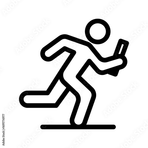Relay Race Line Icon of Athletics Icon Set