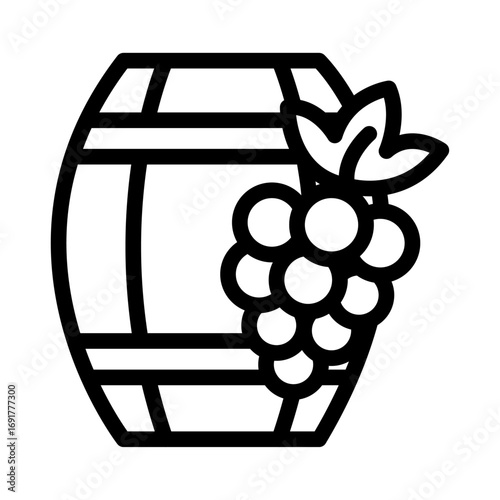 Wine Barrel Line Icon of Wine and Spirits Icon Set