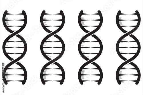 Vector DNA illustrations featuring genome and scientific research symbols