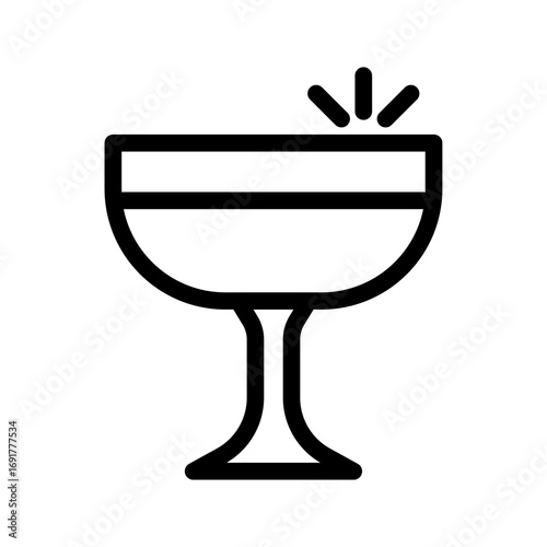 Coupe Glass Line Icon of Cocktails and Mixology Icon Set