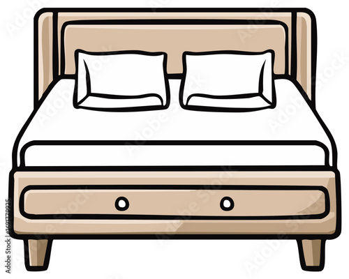 Cozy bedroom furniture a comfortable bed with pillows and drawer storage bedroom furniture