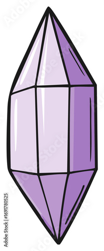 Purple Crystal Gemstone Illustration. Elegant and luxurious gemstone design.