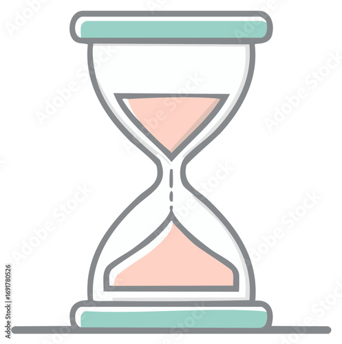 Pastel colored hourglass illustration with flowing sand representing time passing and deadlines