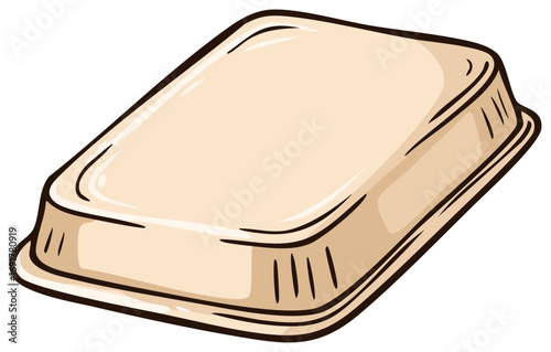 Cartoon Styrofoam Container for Food Takeout Vector Illustration