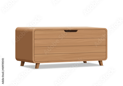 Modern Minimalist Wooden Storage Chest for Home.