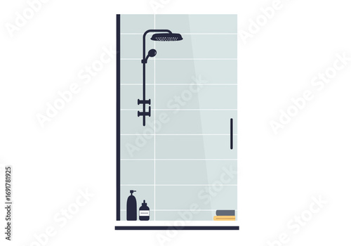 Modern Minimalist Frameless Shower Stall Design.