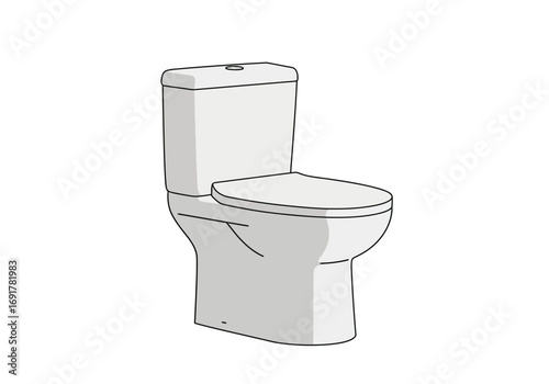 Modern Two-Piece Toilet in a Bathroom Setting.