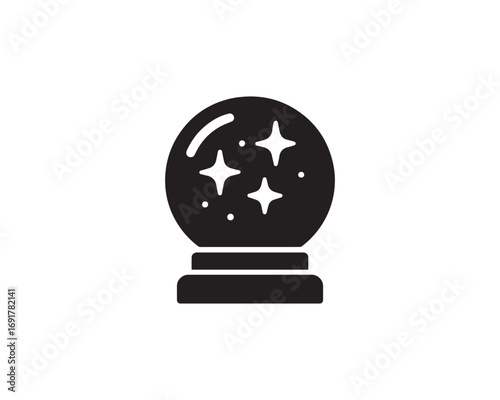 Crystal Ball silhouette vector icon design illustration.