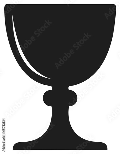 Silhouette of Chalice Cup for Holy Sacrament or Religious Ceremony Symbol on White Background