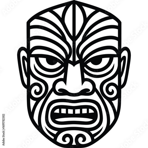 Traditional Aztec Mask Design