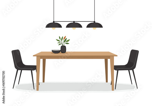 Modern Minimalist Dining Room Interior Design.
