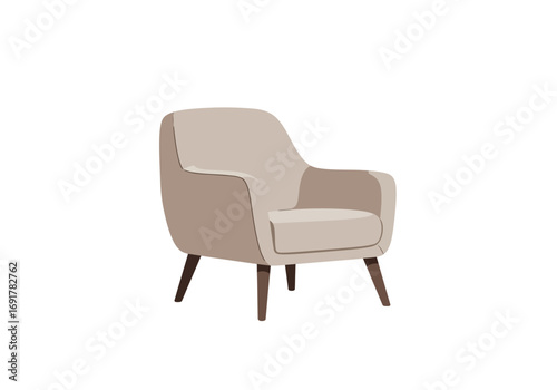 Comfortable Beige Armchair for Modern Living Room.