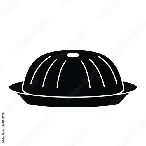 Black halwa icon on white background dessert sweet