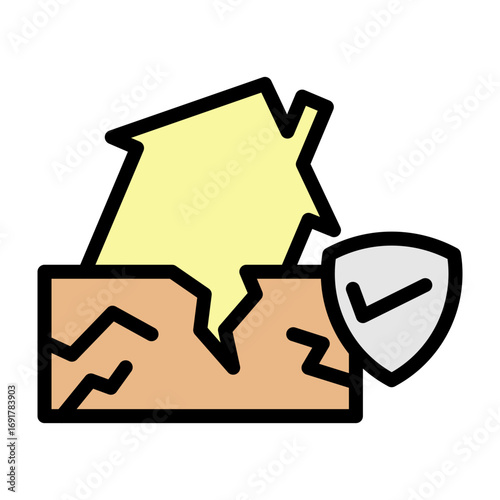 Earthquake Coverage Vector Filled Icon Design