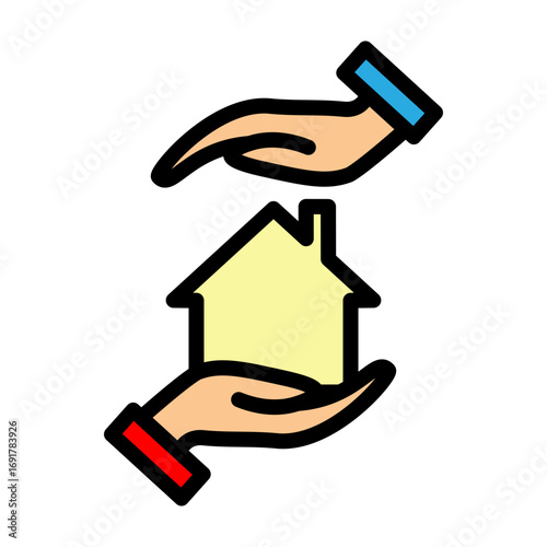 Mortgage Protection Vector Filled Icon Design