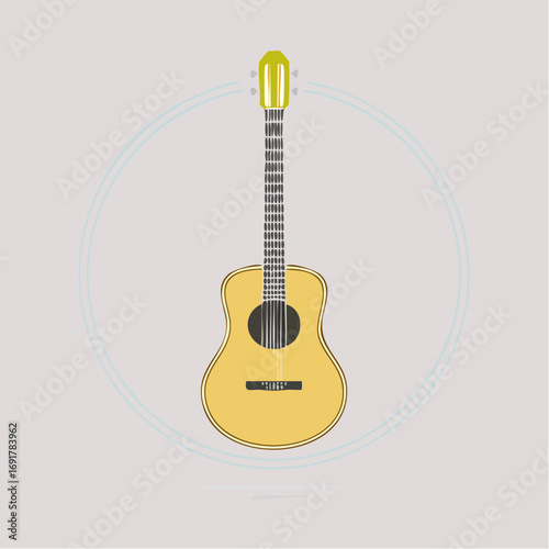 Acoustic Guitar Illustration Musical Instrument Design