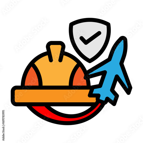 Overseas Worker Insurance Vector Filled Icon Design