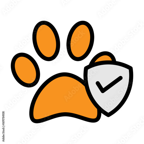 Pet Insurance Vector Filled Icon Design