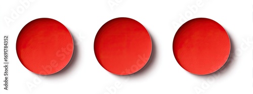 Free Download Three bright red circles on white background - GFXLoad
