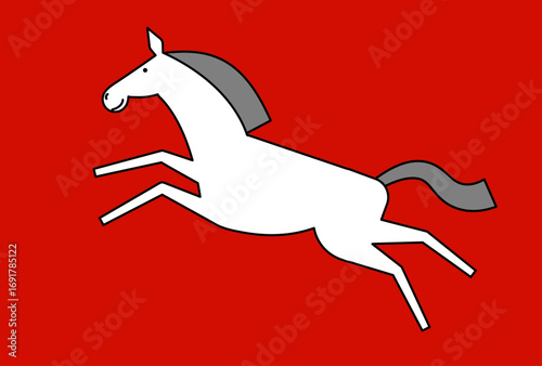 飛び跳ねる馬のイラスト　主線あり　年賀状素材
