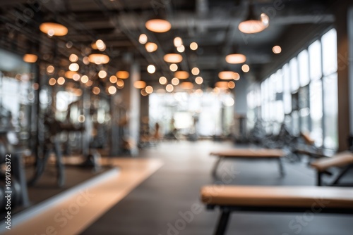 Wallpaper Mural Blurred gym interior with equipment (1) Torontodigital.ca