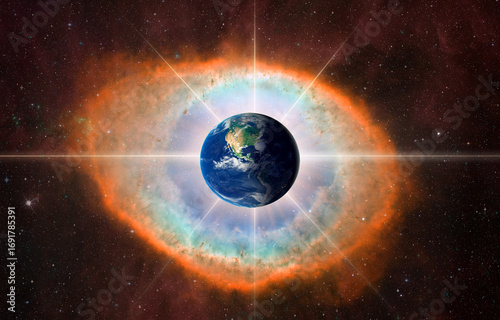 Fototapeta Naklejka Na Ścianę i Meble -  Supernova explosion in the center of galaxy 