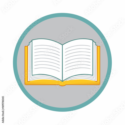 Vibrant open book illustration symbolizing knowledge, education, and the joy of reading. Perfect icon for learning resources, study materials, or literary concepts