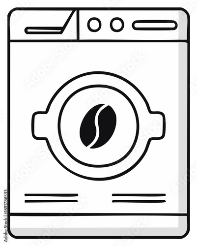 Coffee bean inside appliance front graphic