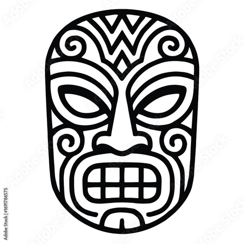 Colorful Aztec Mask Vector Art