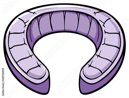Ancient cracked purple stone arch or throne in a bold cartoon vector illustration