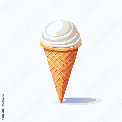 Delicious Ice Cream Cone A Sweet Treat Illustration for Summer