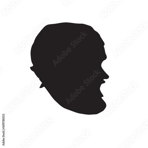 Woman Hijab Silhouette Black and White Vector Image Illustration for Modern Art and Digital Design