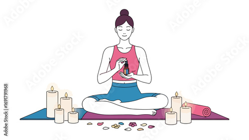 Serene spa treatment with floral elements and aromatherapy showcasing a relaxing massage and a client enjoying a floral bath with essential oils