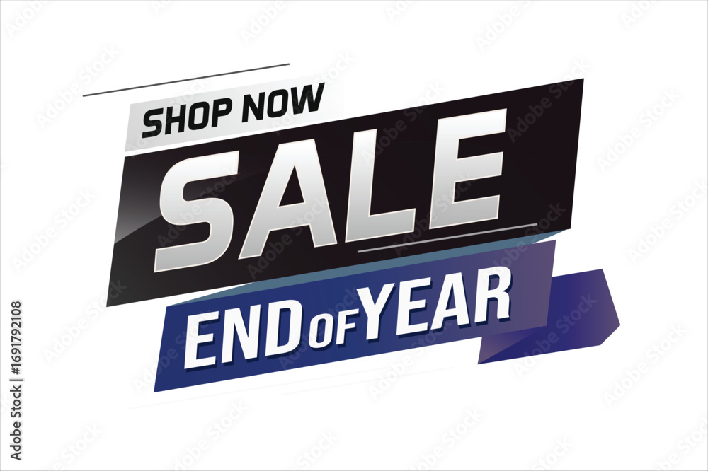 Obraz premium End of year Sale word concept vector illustration with lines and 3d style, landing page, template, ui, web, mobile app, poster, banner, flyer, background, gift card, coupon, label, wallpaper