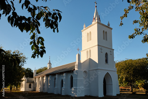 The heritage listed quaint petite Sacred Heart church - Beagle Bay, WA, Australia