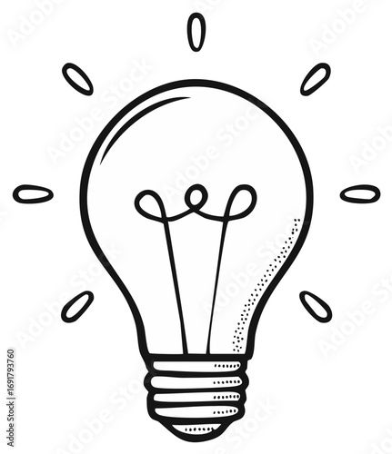 Hand Drawn Idea Light Bulb Creativity Illustration for Concepts and Innovations