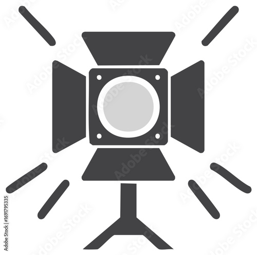 Studio spotlight illustration for photography or videography with beam light effect