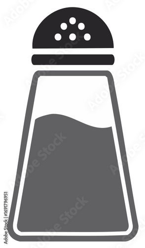 Iconic Salt Shaker Illustration - Simple Kitchenware Design for Print and Web