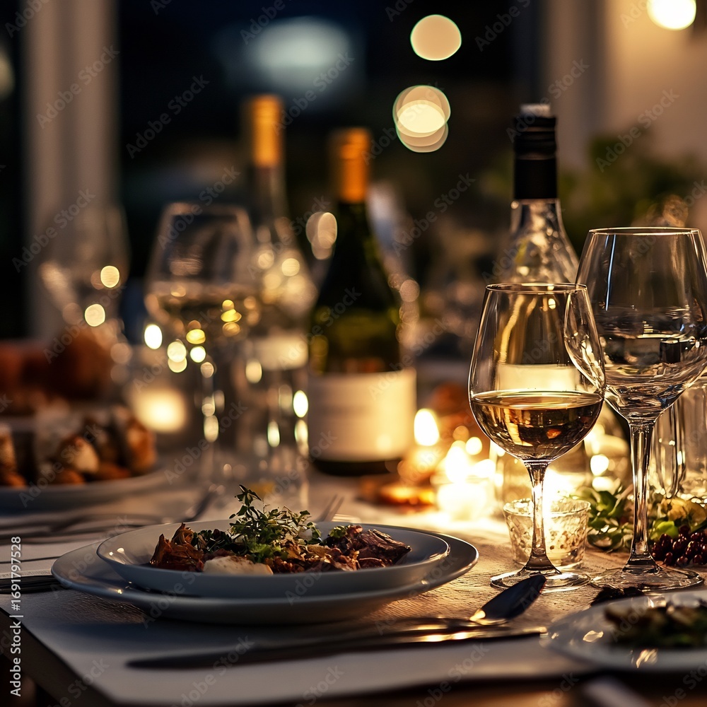 Obraz premium dinner table set for a gourmet A