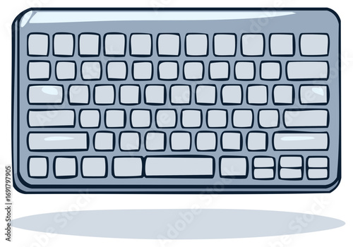 Computer Keyboard Illustration: Keys, Input, Buttons, Technology Device