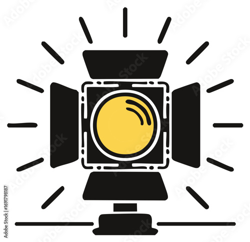 Stage Lighting System Vector Illustration Professional Theater Studio Equipment