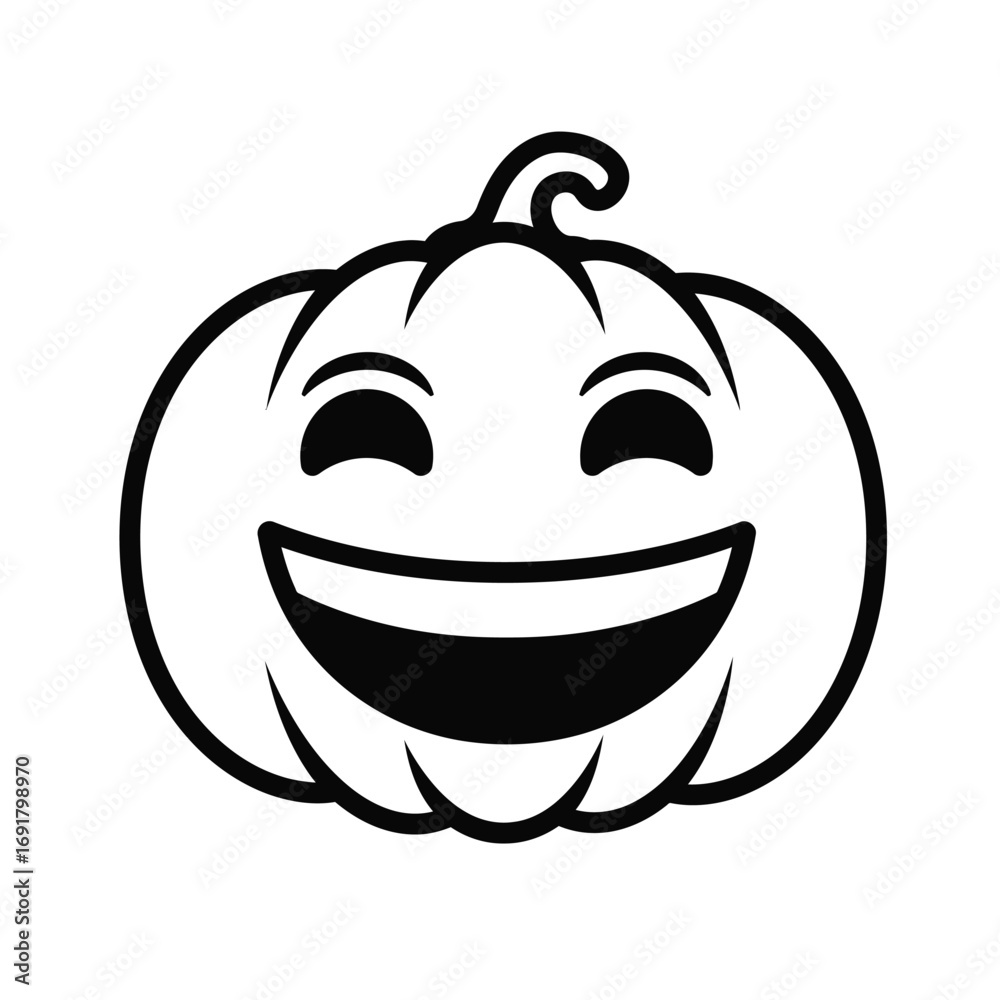 Obraz premium Happy pumpkin face with gaming headset icon halloween