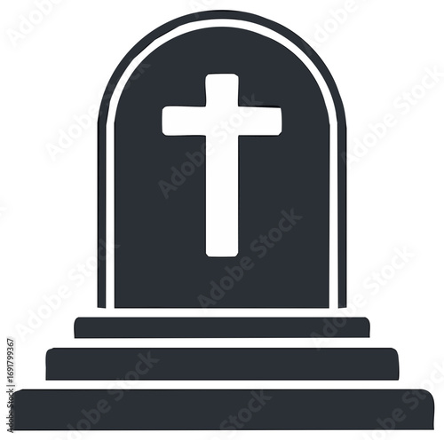 Tombstone with Cross Symbol for Death and Memorial
