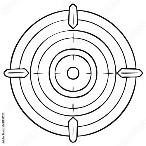 Stylized Target Practice Illustration Aiming for Accuracy and Precision in a Sport Setting