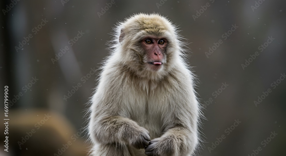 Naklejka premium Snow monkey portrait