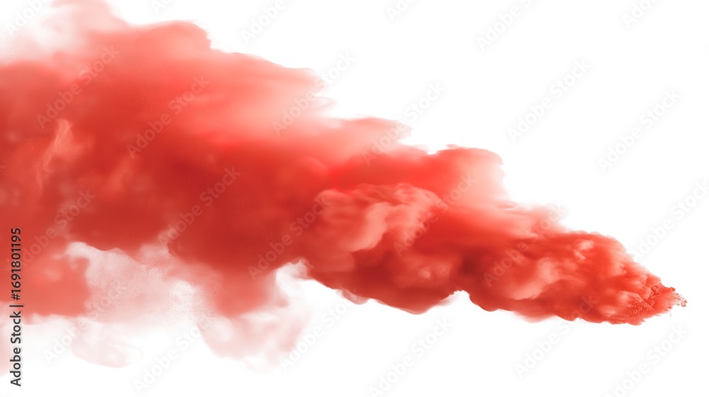 Naklejka premium A vibrant red powder cloud in motion, creating an abstract and dynamic festival-inspired visual.