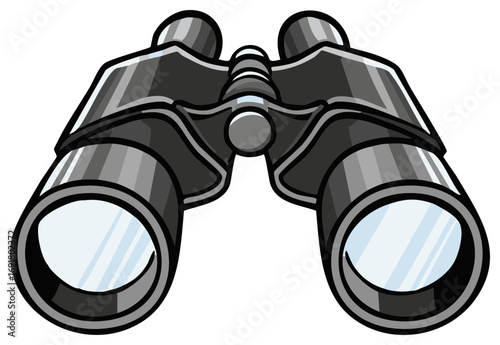 Illustration of Binoculars Optics Device for Viewing Objects Far Away