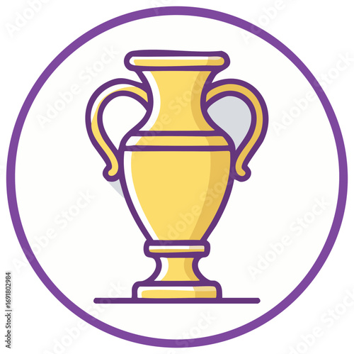 Vibrant golden trophy cup icon for championship and competition success