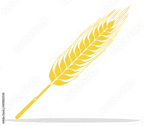 Golden wheat ear stalk vector illustration symbol for agriculture and harvest