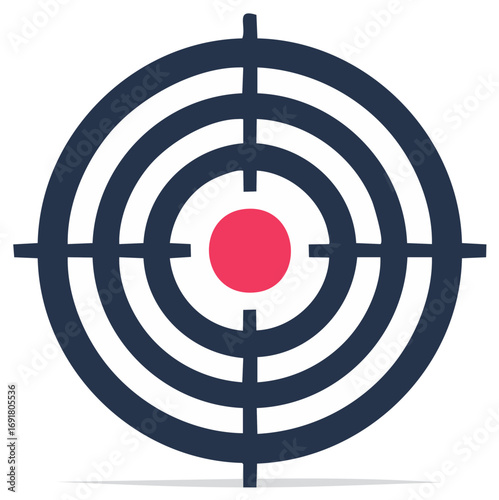 Precise Target Bullseye Graphic with Concentric Rings and Red Center for Business Goals Achievement